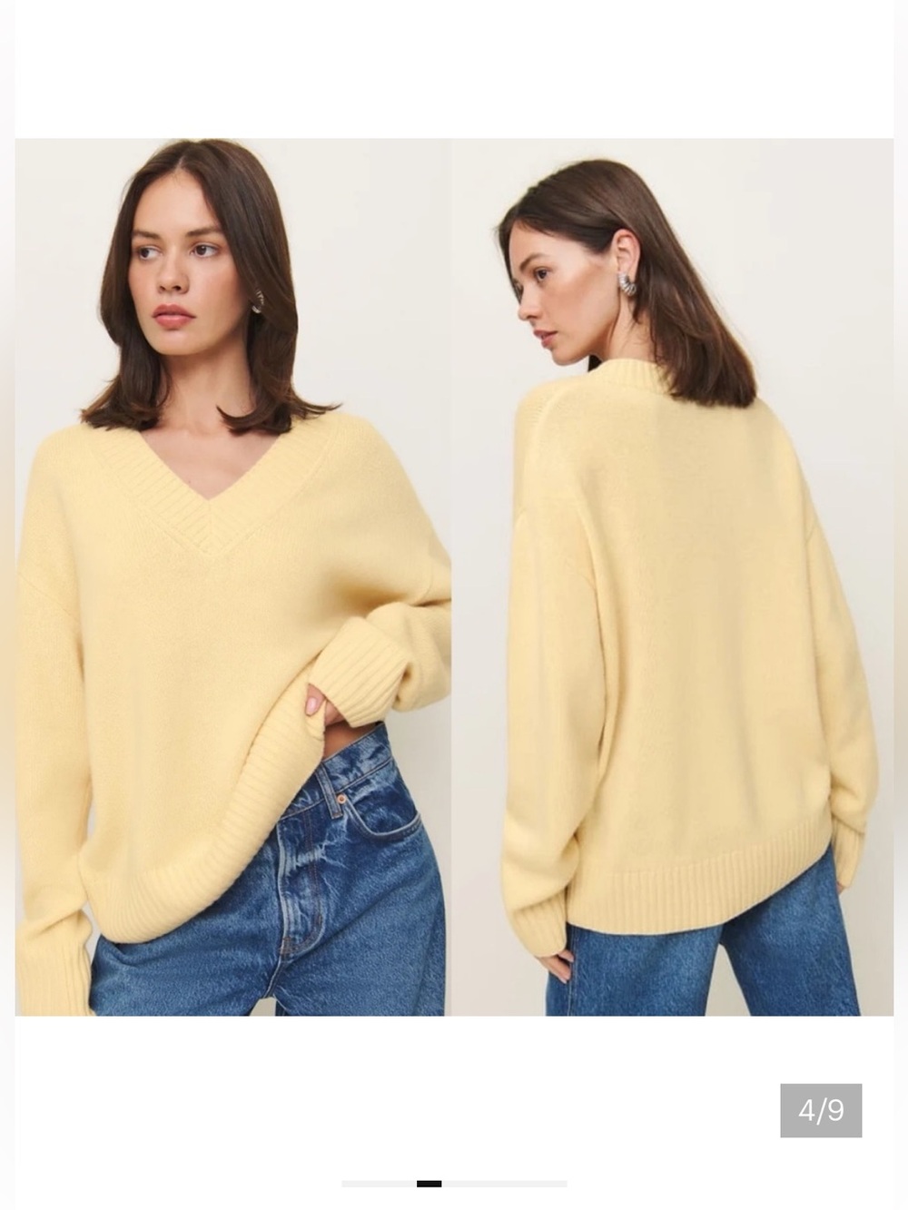 Reformation Jadey Cashmere Sweater In Parmesan Size Large